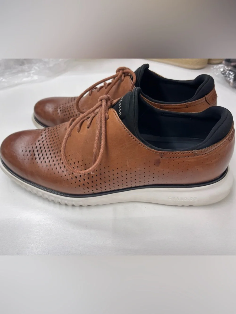 Cole‎ Haan Men's 2.Zerogrand Laser Wingtip Oxfords in British Tan